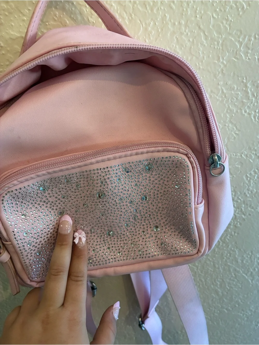 art class Pink Mini Backpack with Sparkle Front Pocket